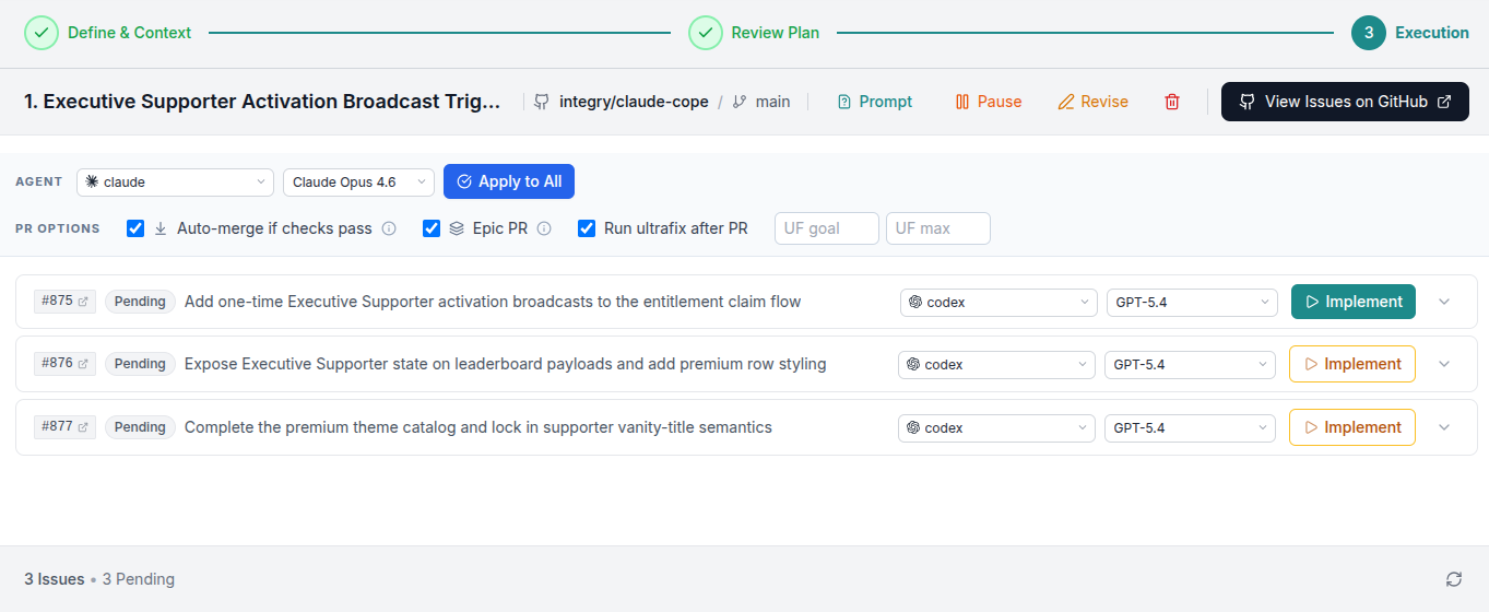 ProPR plan to implementation handoff screenshot