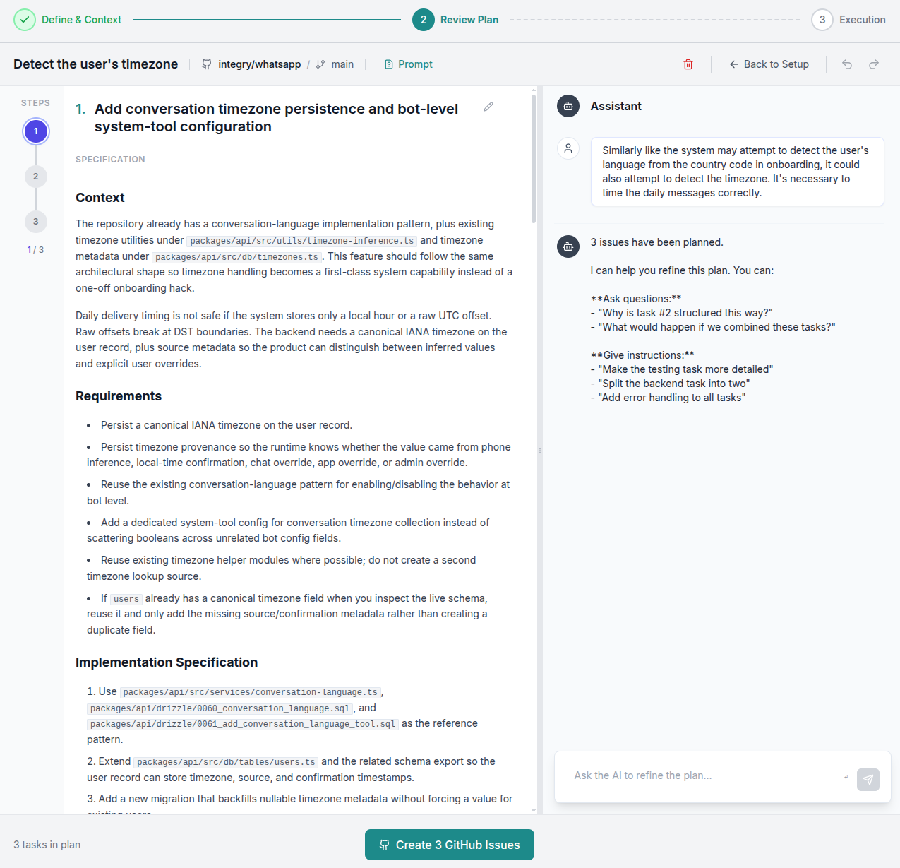 ProPR prompt to plan mode screenshot